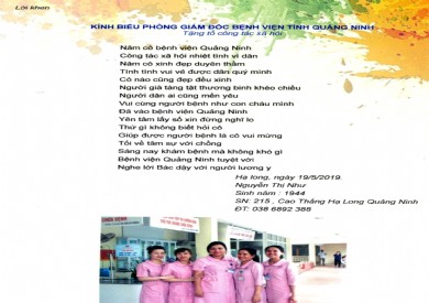 Thơ khen tổ Công tác xã hội Bệnh viện Đa khoa tỉnh Quảng Ninh