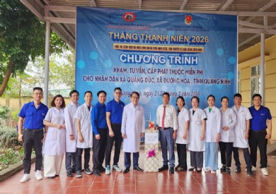 Tuổi trẻ Bệnh viện Đa khoa Quảng Ninh hưởng ứng Tháng Thanh niên: Khám, tư vấn sức khỏe miễn phí tại xã Quảng Đức, Đường Hoa